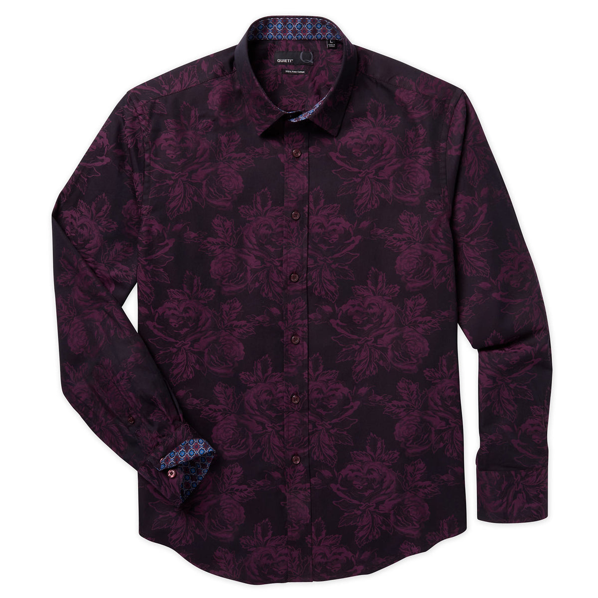 Seville Men&#39;s Long Sleeve Woven Jacquard Shirt