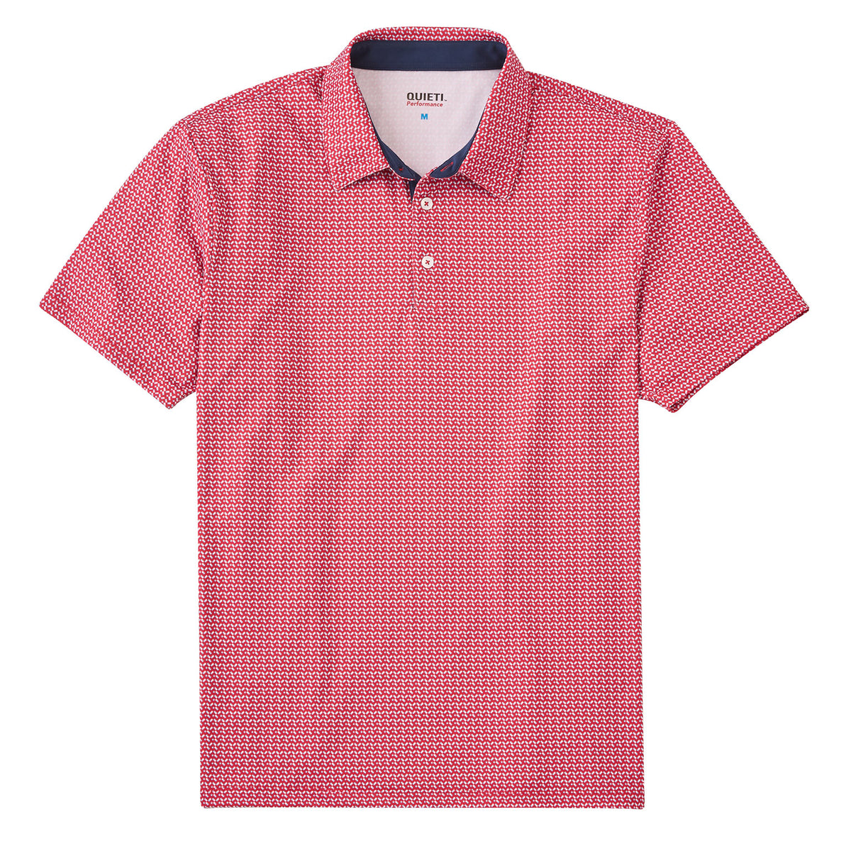 Timothy Men&#39;s Red Geo Print Short Sleeve Polo Shirt