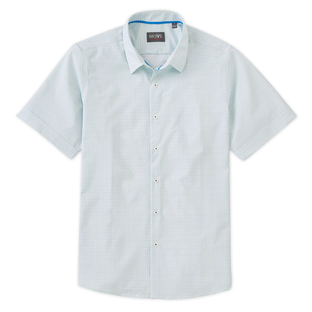 Jesse Men&#39;s Short Sleeve Green Mini Geo Print Shirt
