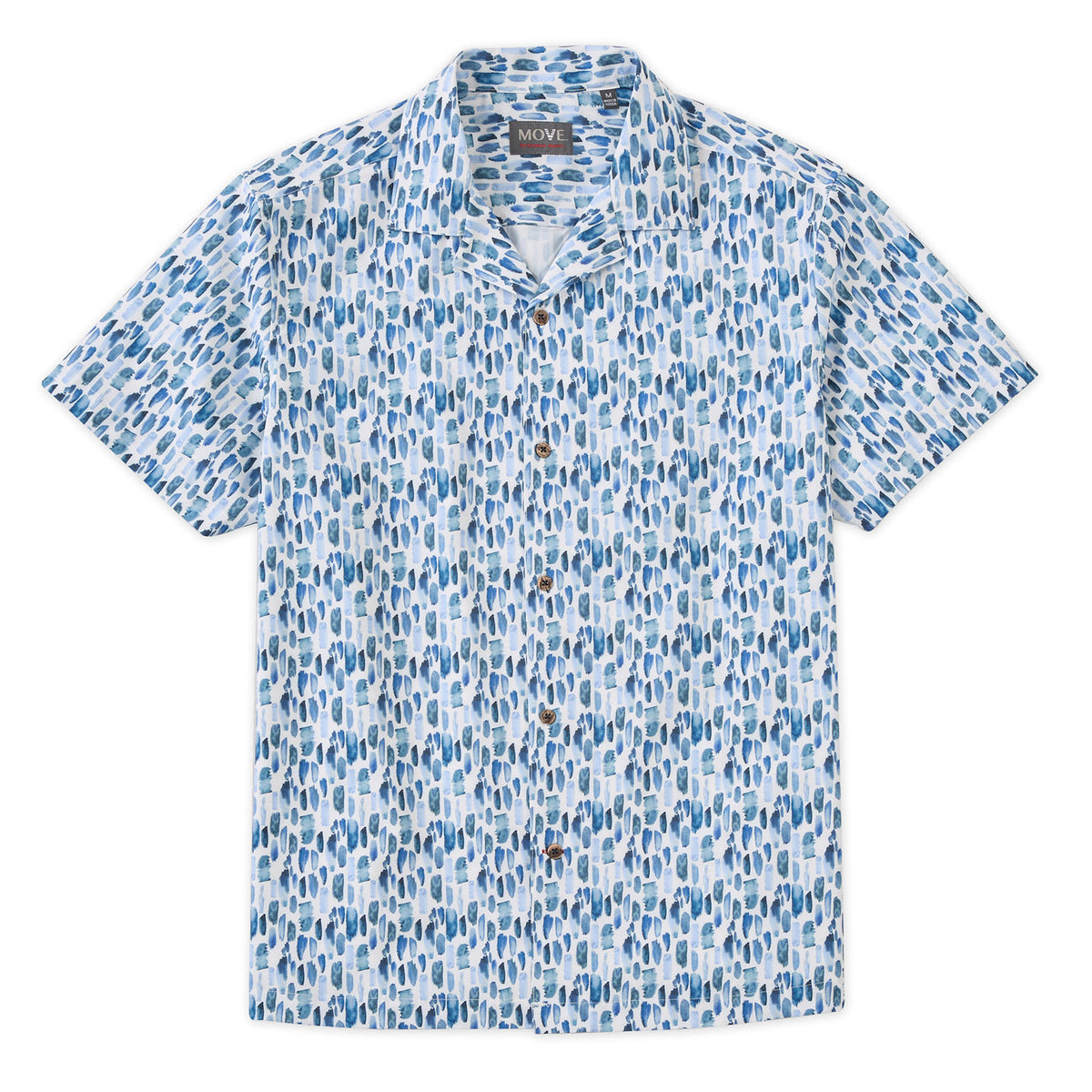 Jonathan Men&#39;s Short Sleeve Blue Print Shirt