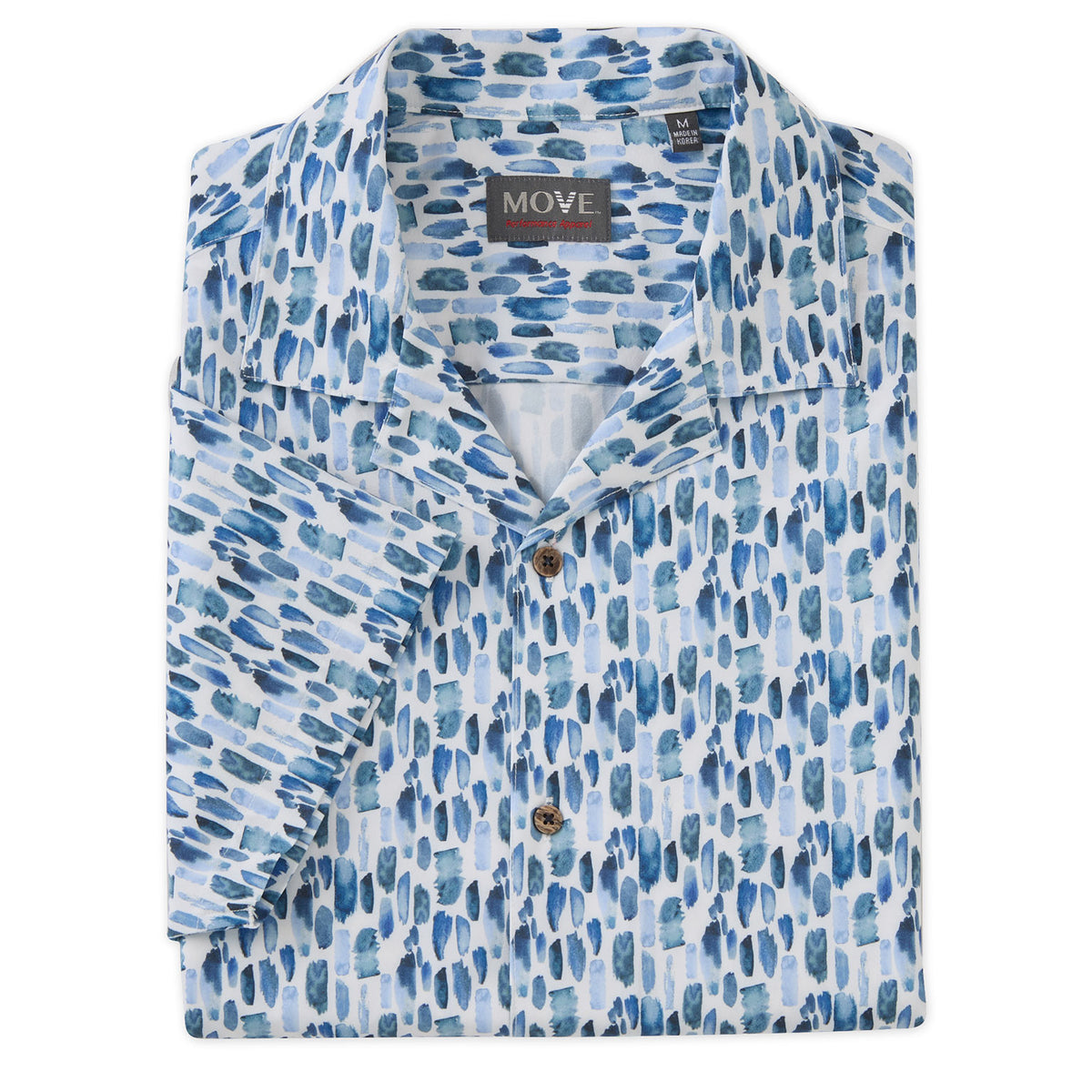 Jonathan Men&#39;s Short Sleeve Blue Print Shirt