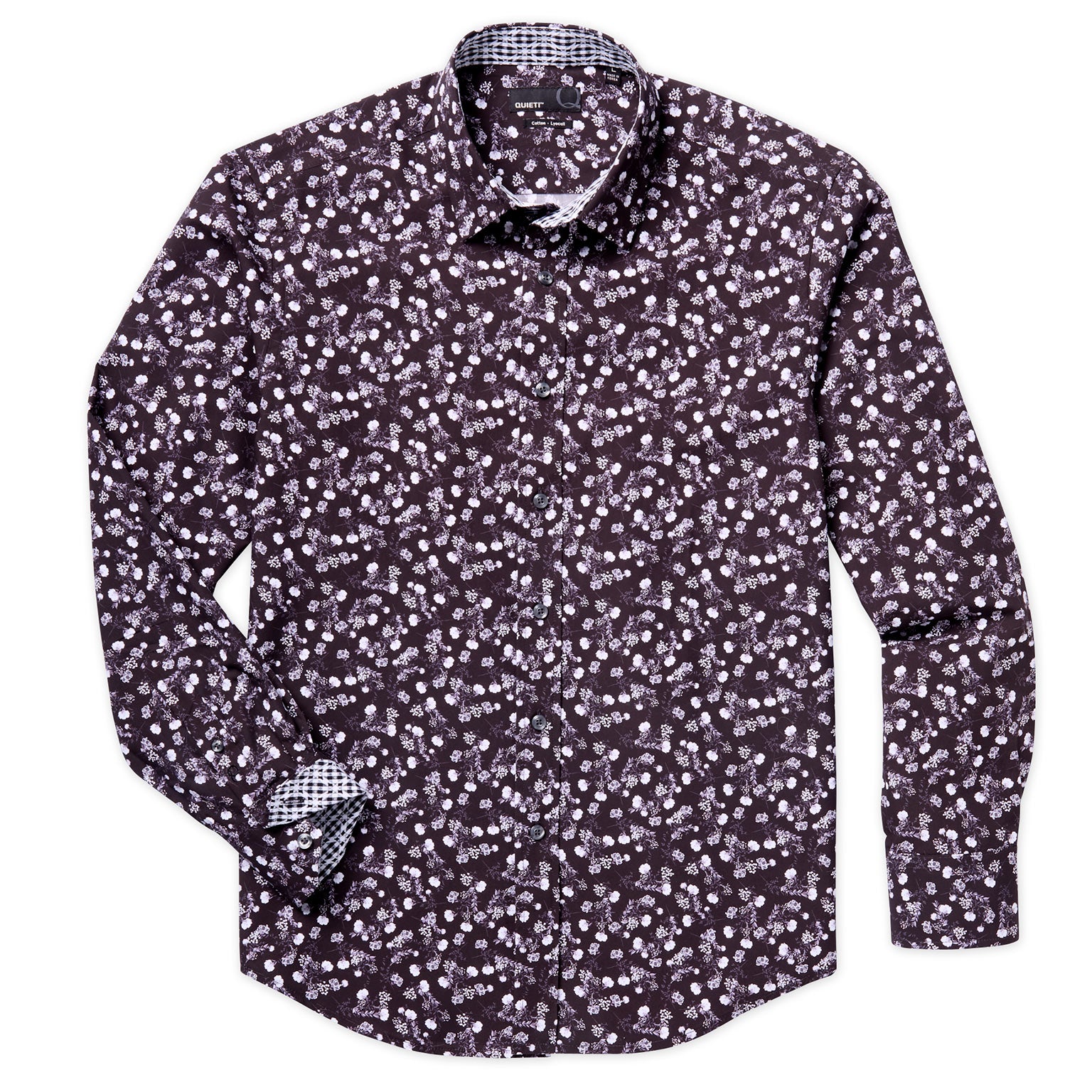 York Men\'s Long Sleeve Woven Floral Shirt - QUIETI