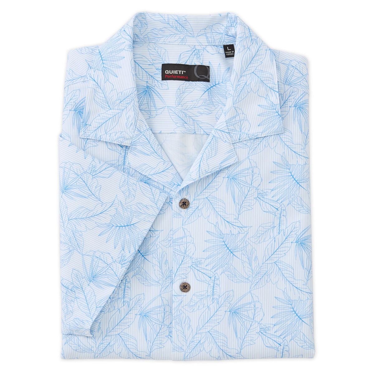 Theo Men&#39;s Short Sleeve Blue Floral Print Shirt