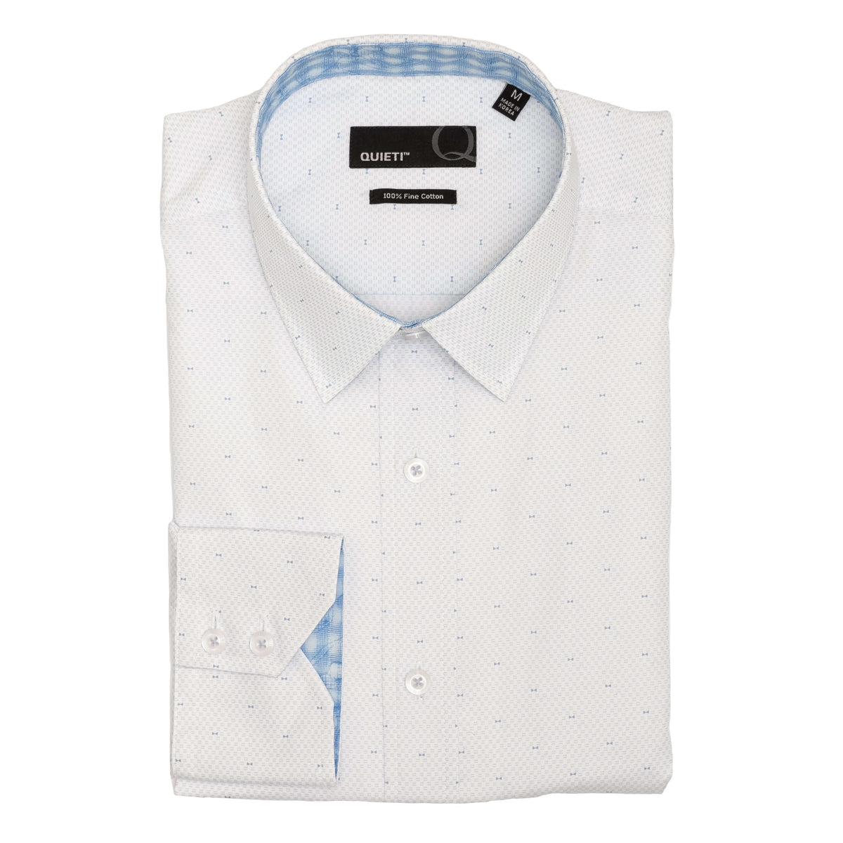 Riverside Men&#39;s Long Sleeve White Geo-Print Shirt