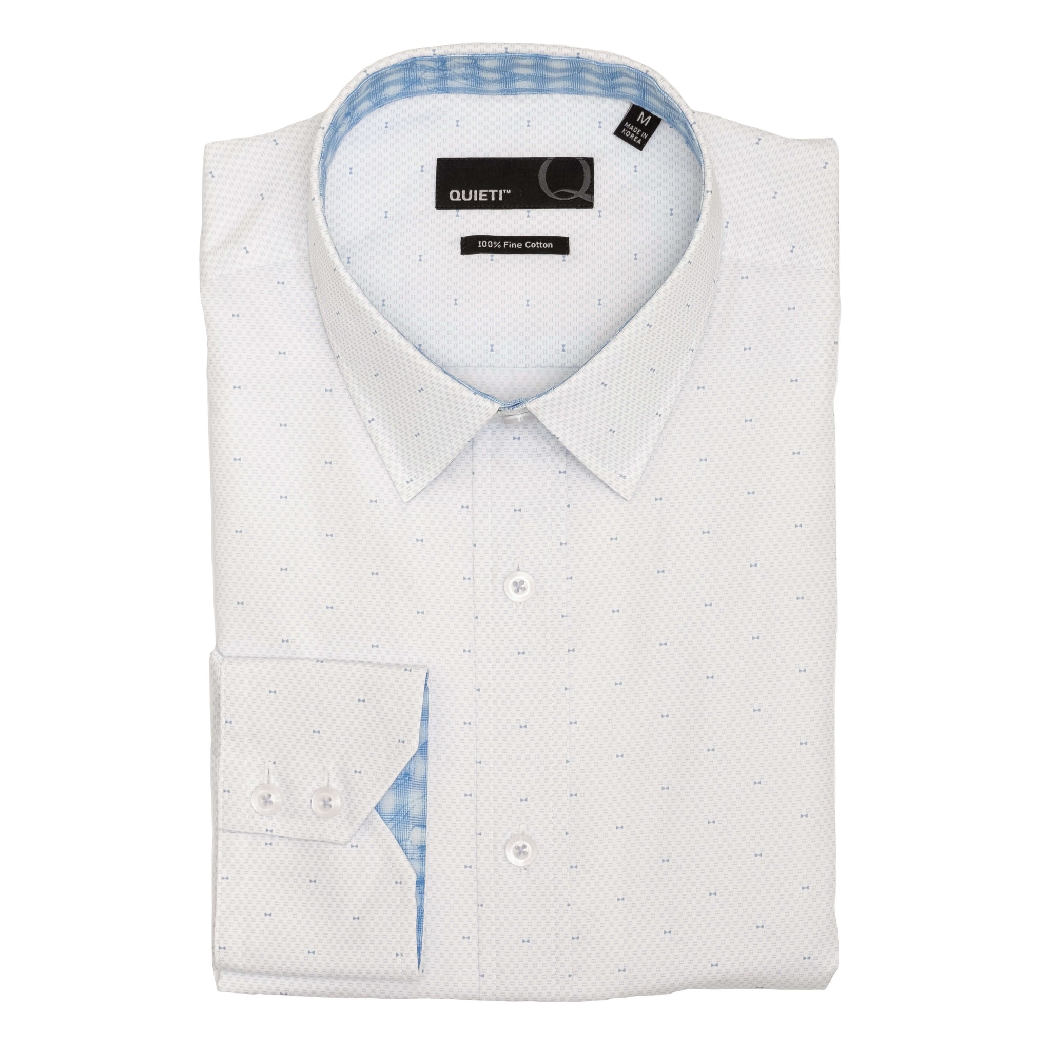 beliebter Saal Riverside Men\'s Long Sleeve White QUIETI Shirt Geo-Print 