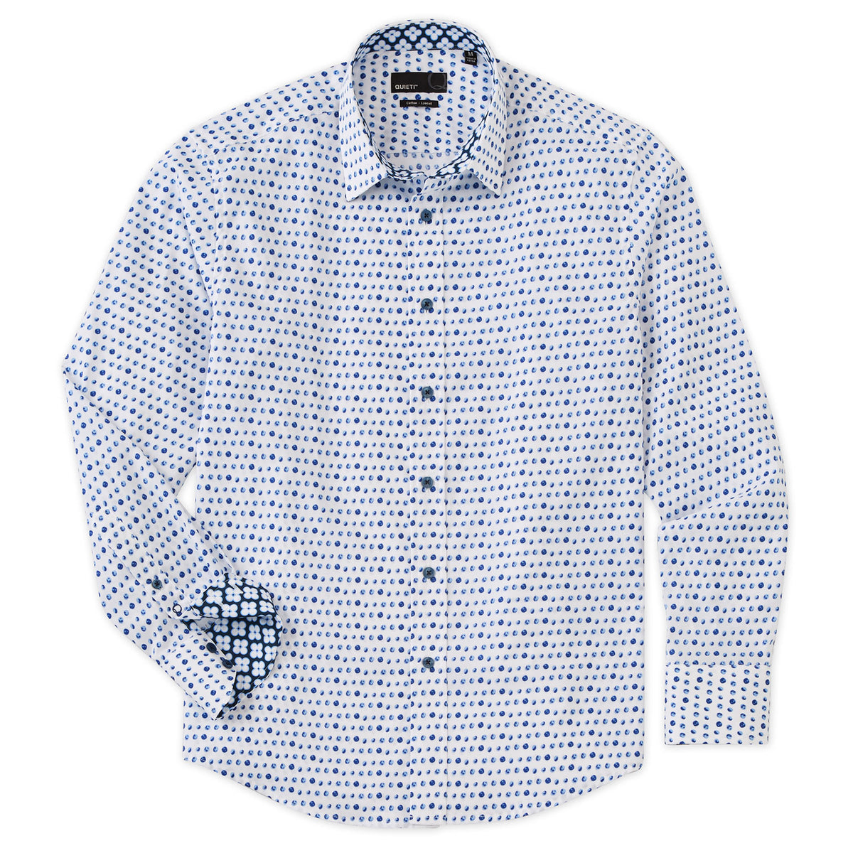 Carter Men&#39;s Long Sleeve Blue Dobby Print Shirt